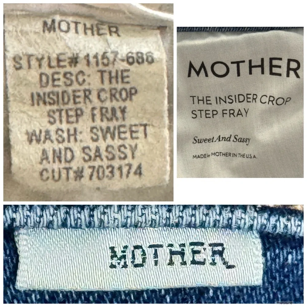 MOTHER The Insider Crop Step Fray Jeans Sweet & Sassy Wash Size 29 - Picture 8 of 11